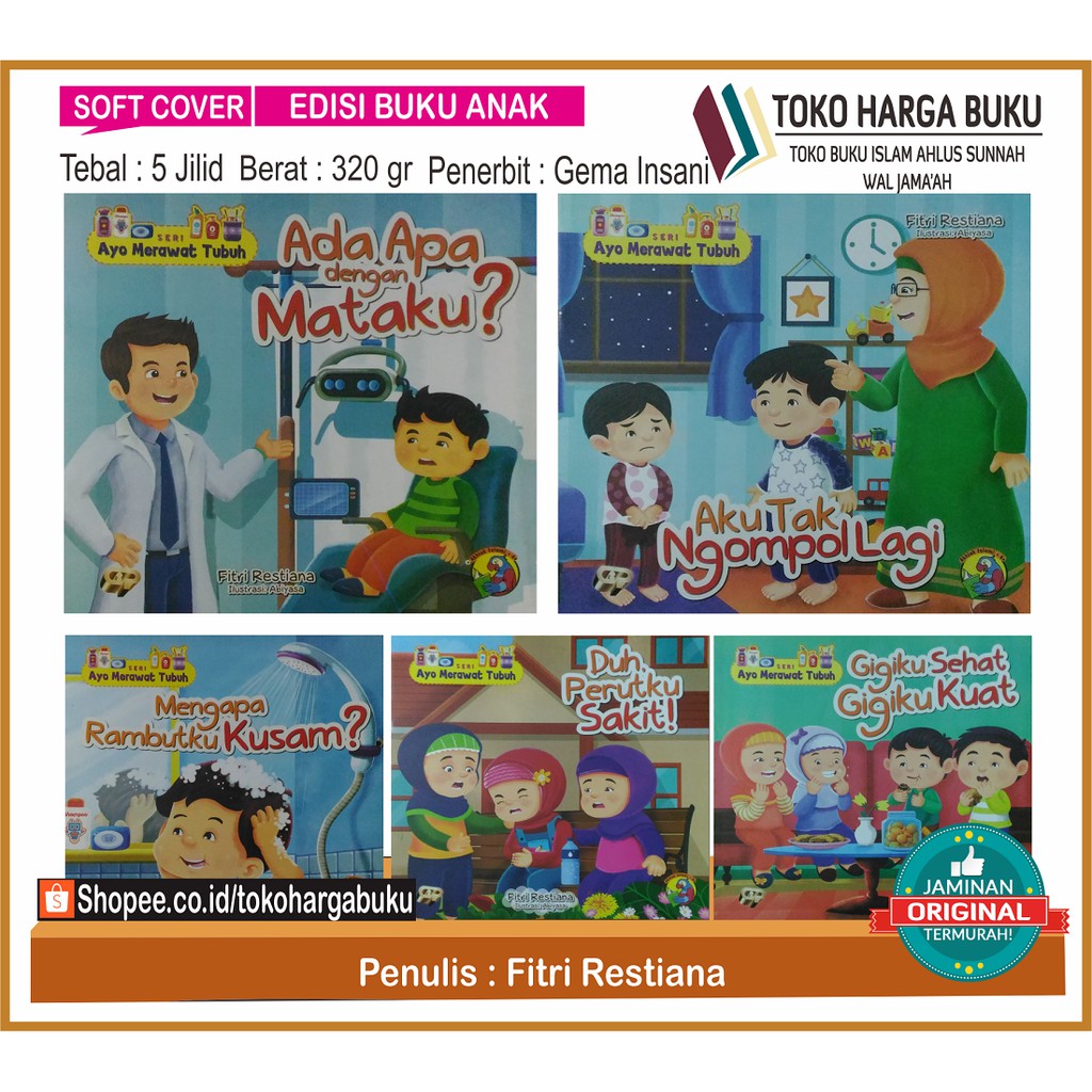 Foto Seri Ayo Merawat Tubuh - Edisi Buku Anak KOMPLIT 1 Set GIP