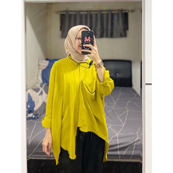 1KG MUAT 5PCS | VANES AIRFLOW CRINCLE ATASAN KEMEJA FULL KANCING HITS OOTD SELEBGRAM FASHION KOREAN STYLE TERBESTSELLER