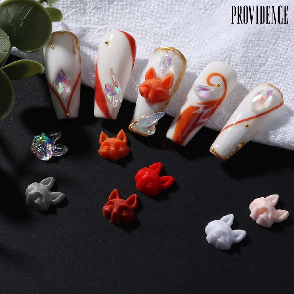 Providence 30pcs / Set Ornamen Kepala Rubah 3d Dekorasi Nail Art / Manicure Wanita