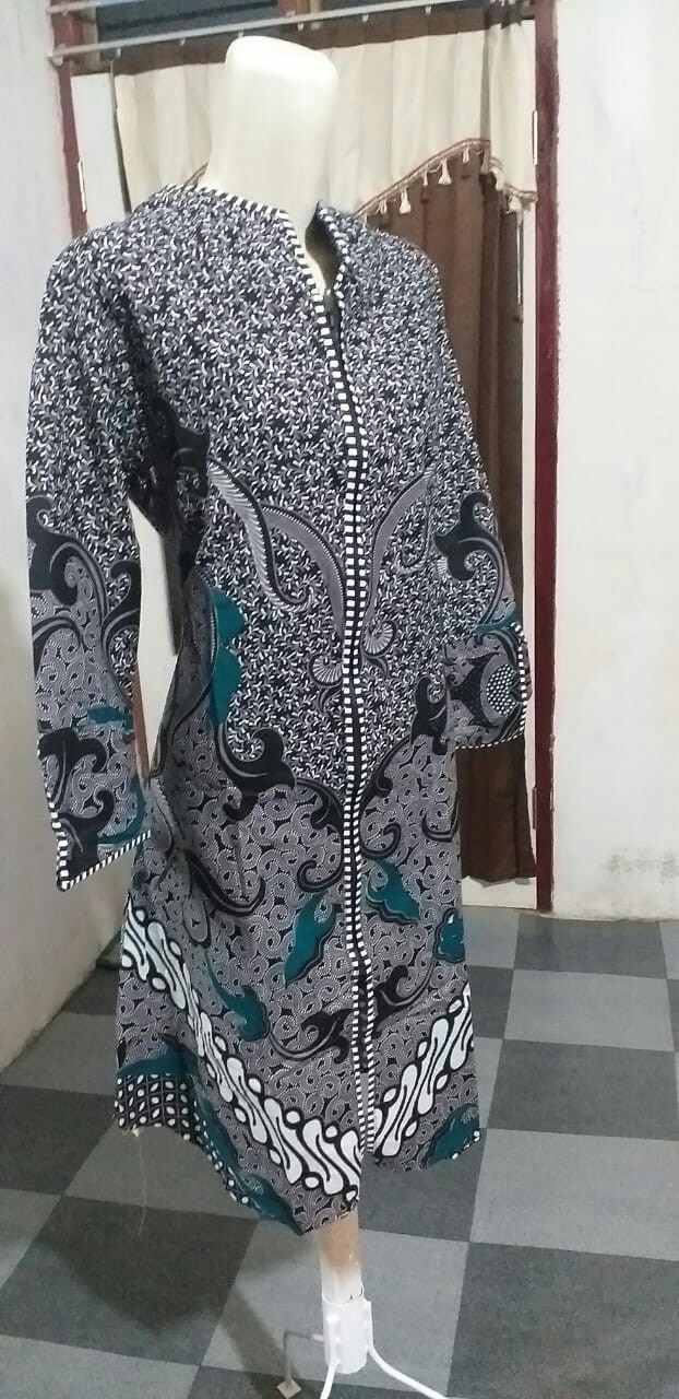 M-l-xl-xxl Batik Tunik Wanita Asj Sa Hrb026 Kenongo Pekalongan Sogan Tulis