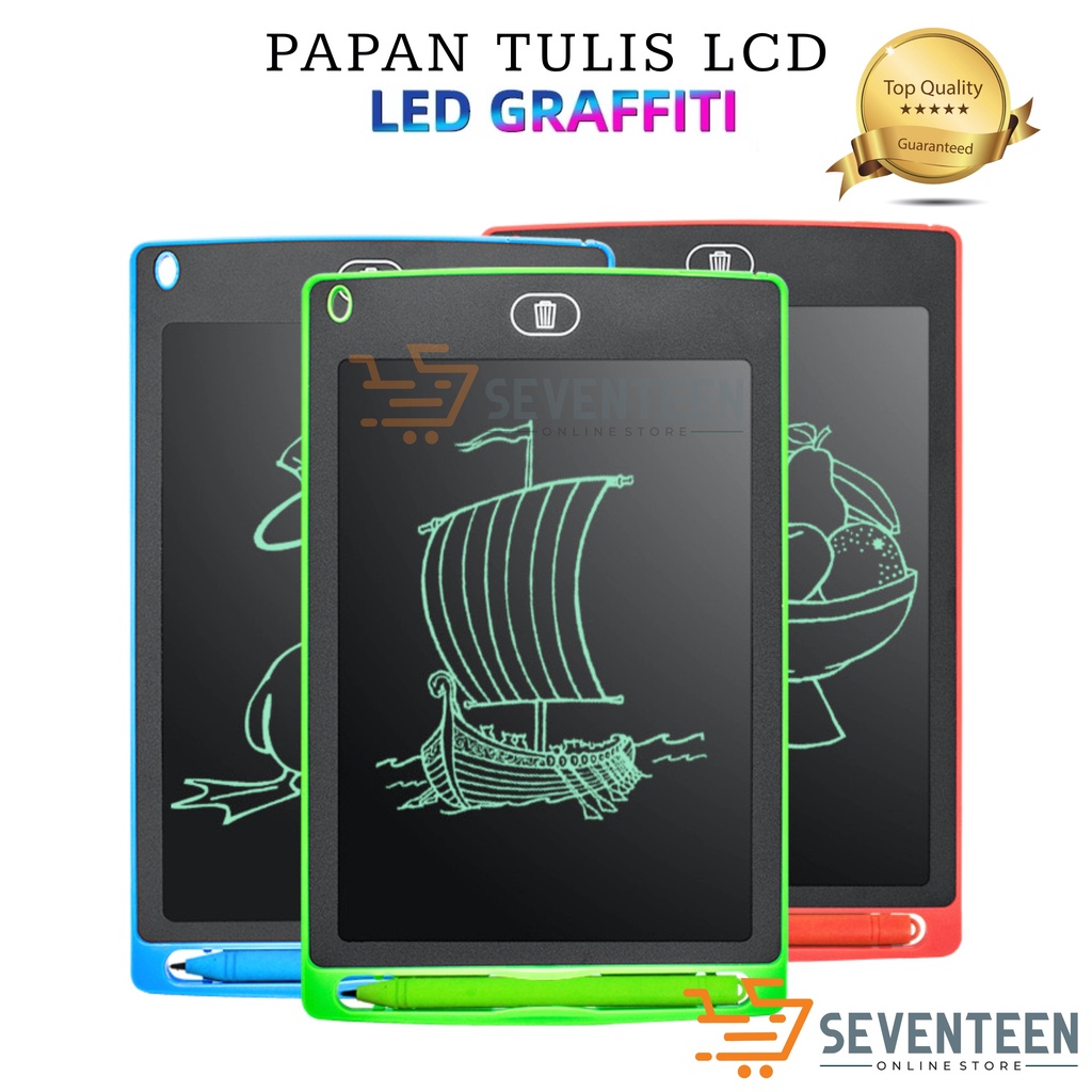 SEVENTEEN LCD DRAWING TABLET 8.5 INCH 10 INCH 12 INCH WRITING TABLET ANAK PAPAN LAYAR TULIS ANAK PAPAN TULIS ELEKTRIK LCD WRITING BOARD