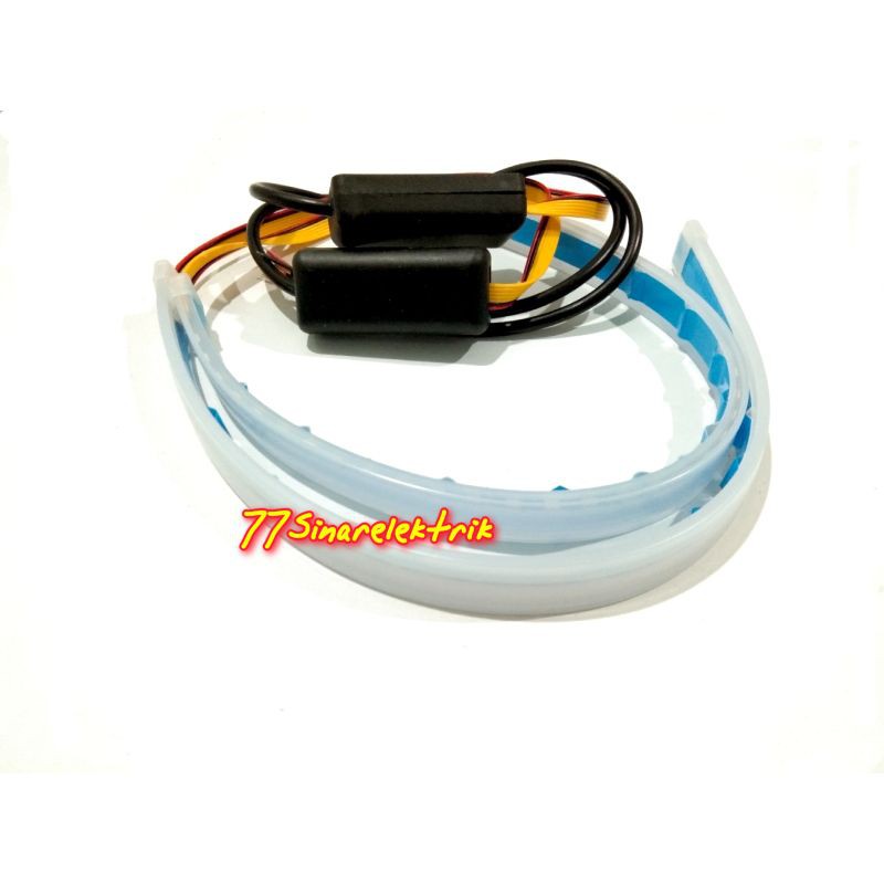 Lampu LED Alis DRL Motor Mobil LED Slim Alis DRL 30Cm Fleksibel Waterproof Alis Running