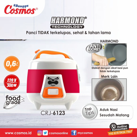 Cosmos Magic Com Harmond 0.6 Liter CRJ  6123  - Panci Anti Gores