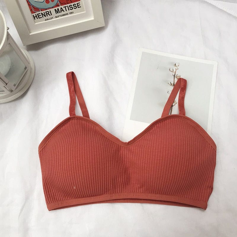 Smile Bra Fashion Wanita Bra Tanpa Kawat Sport Bra Push Up Elastis BH Pakaian Dalam Wanita 1008-MERAH