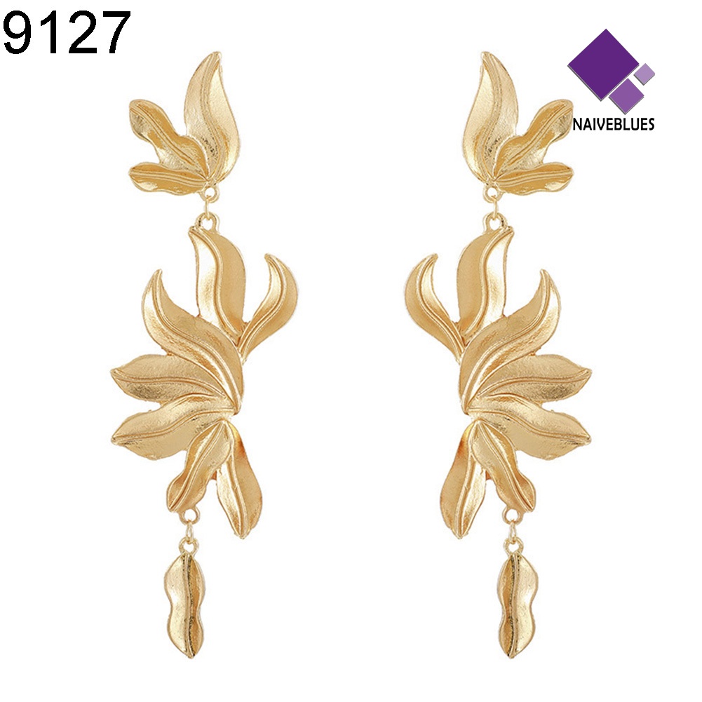 Anting Stud Kait Juntai Bentuk Daun Bunga Butterfly Untuk Wanita