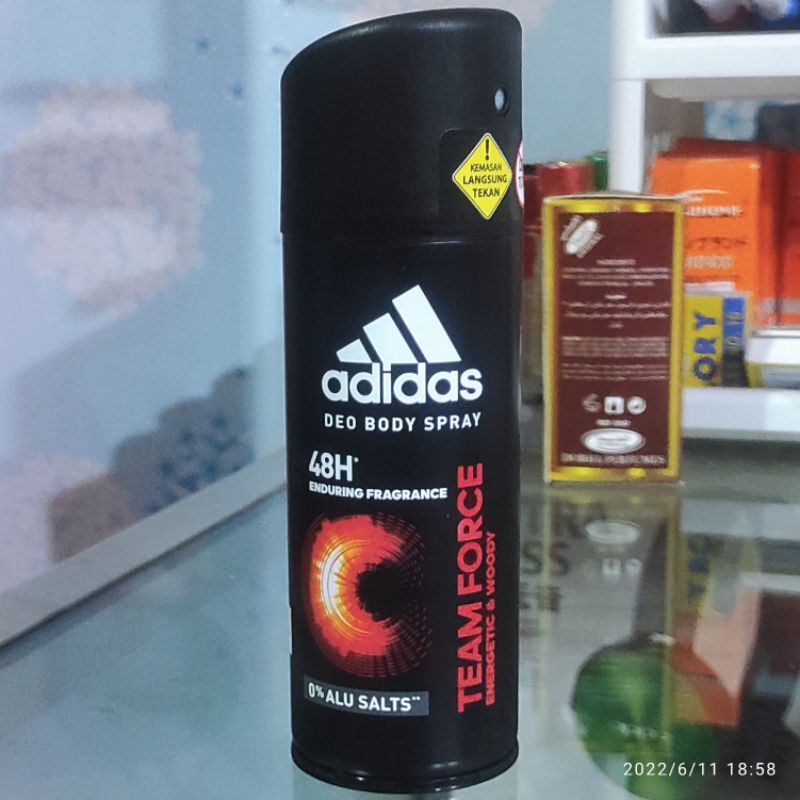 Adidas Deo Body Spray Team Force 150ml Energetic & Woody - Perfume Pria