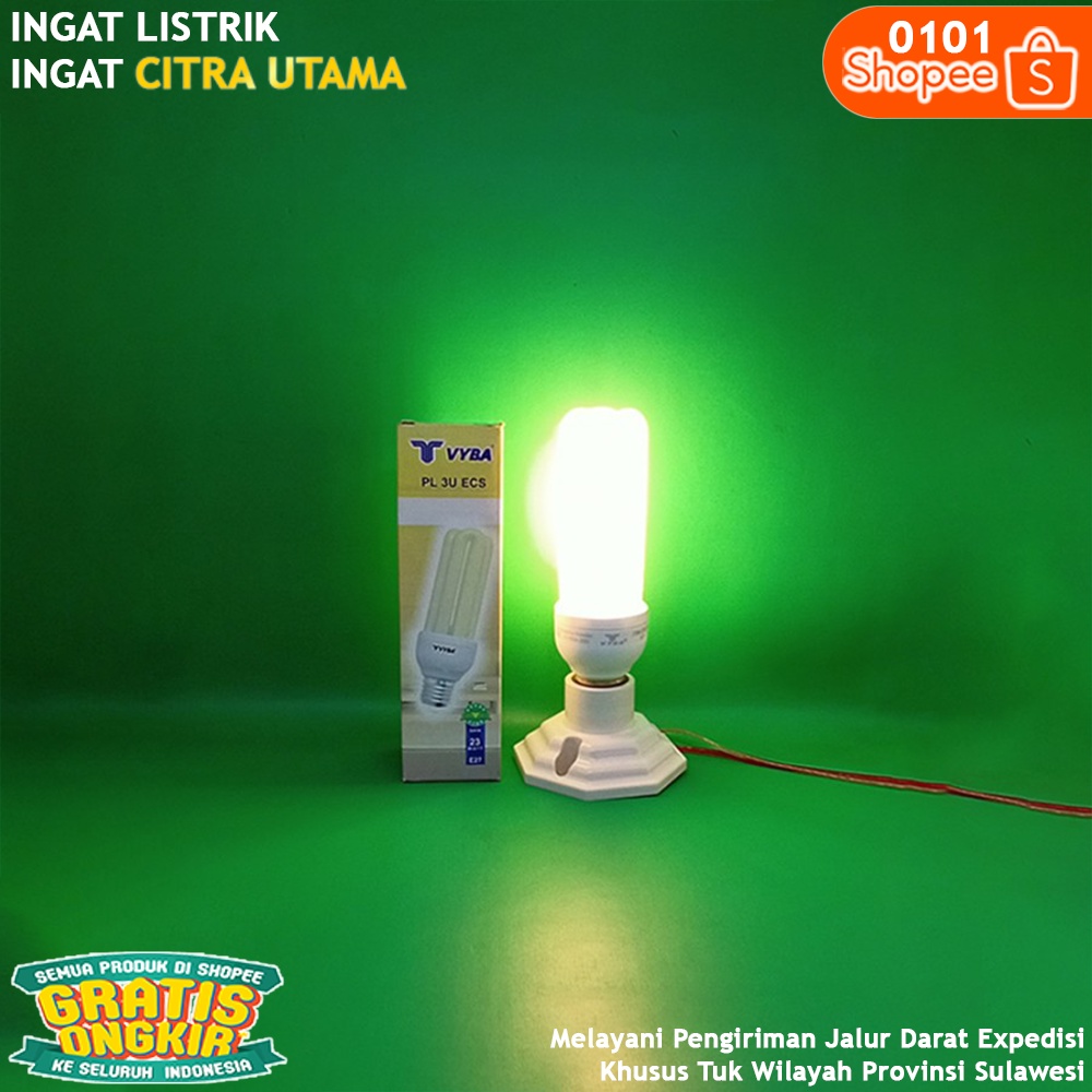 LAMPU VYBA 23 WATT KUNING 3000K PLC 3U KACA K0101