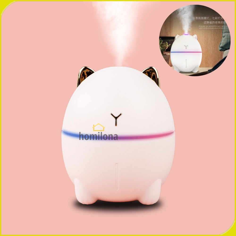 Dudu Cat Air Humidifier Ultrasonic Aromatherapy Oil Diffuser Night Light 200ml Taffware HUMI DDM 1 White Pink