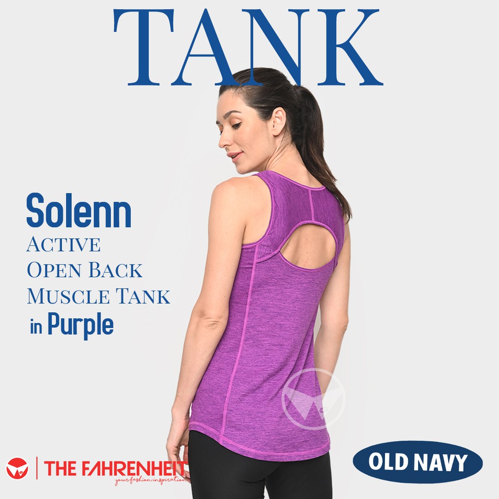 The-Fahrenheit Solenn Old Navy Active Open Back Muscle Tank - Purple