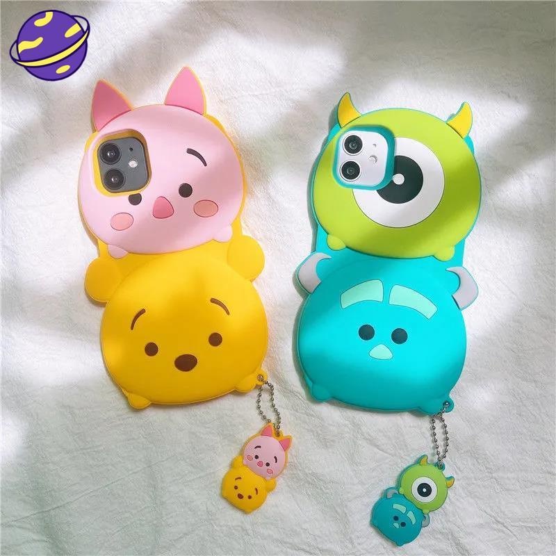 Cute Pooh Monster Casing Moblie Phone Case for IPhone 6 6s 7 8 Plus X Xs 11 12 Pro Max Se2020 Silicone Cover