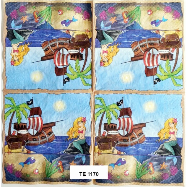 Tisu  Napkin Kerajinan  Decoupage Eropa  33X33 CM TE 1170 TTS