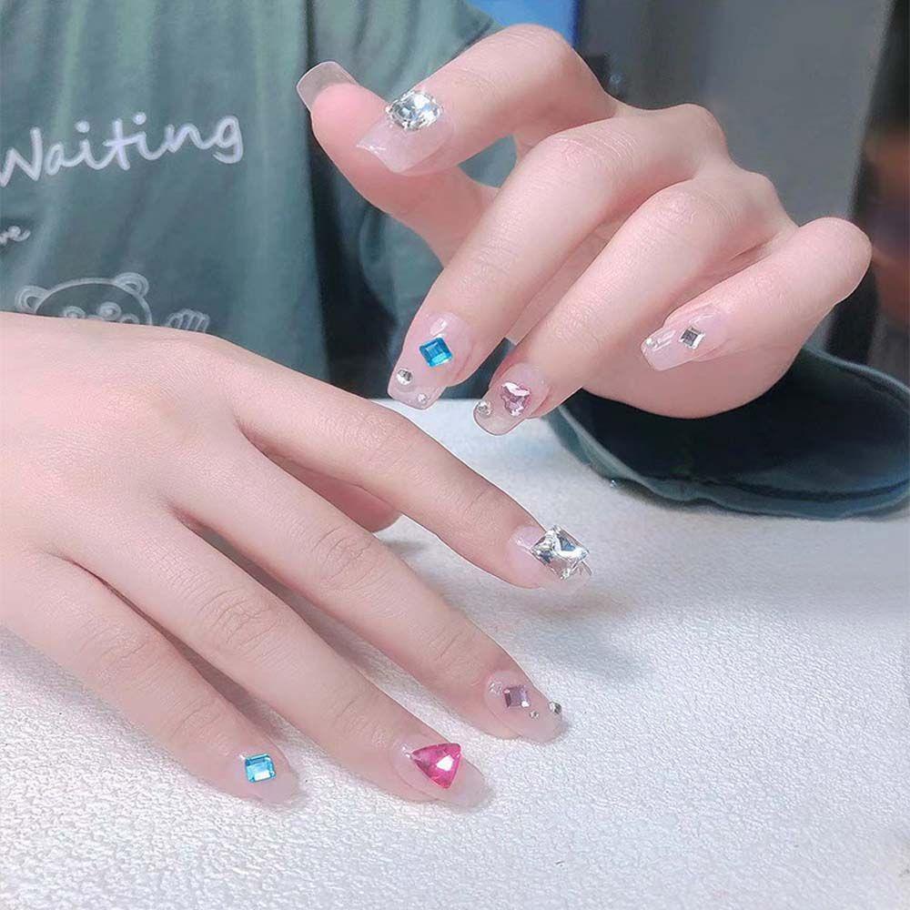 Mxbeauty Dekorasi Nail Art DIY Super Flash Nail Tips Manikur Aksesoris Warna Campur Hiasan Kuku Kristal