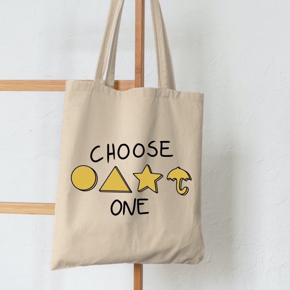 1.1 PROMO 2022 TOTE TERBARU RESLETING TOTEBAG KPOP / TOTE BAG KPOP / KOREA / ANIMAL / ICE CREAM TOTE UKURAN BESAR RESLETING KANVAS WARNA HITAM MARUN NAVY KREM