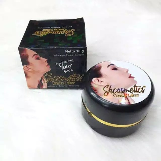 ❤ ORIGINAL ❤ Cream Pemutih Leher Bpom SH COSMETIC Dus Hitam Krim with Algae Extract &amp; collagen