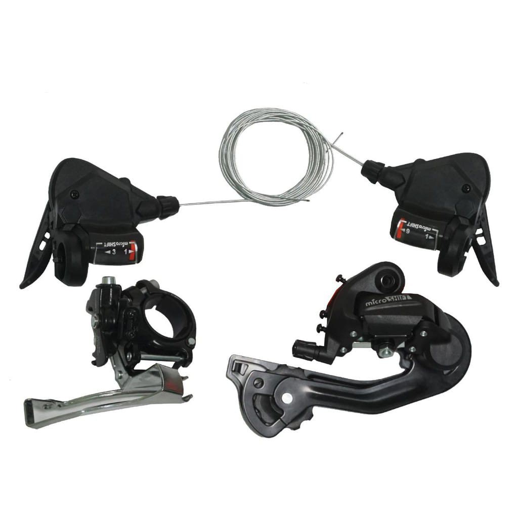 mini groupset 3 x 9 speed microshift RD FD Shifter micro shift  microshif long cage sepeda MTB