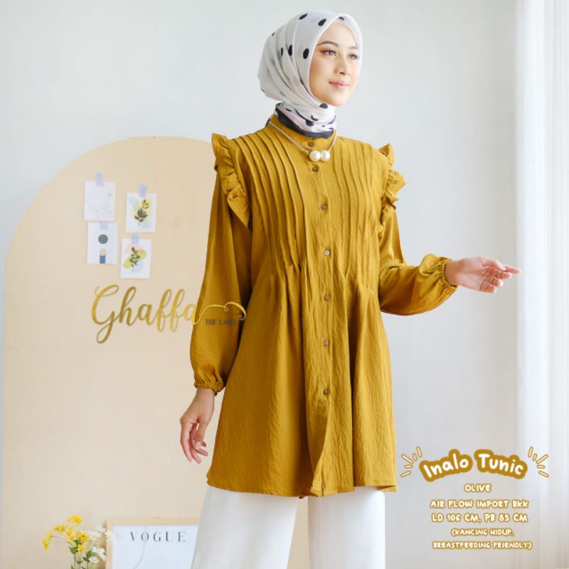 INALO TUNIC BY GHAFFA THE LABEL / TUNIK POLOS WANITA MUSLIMAH