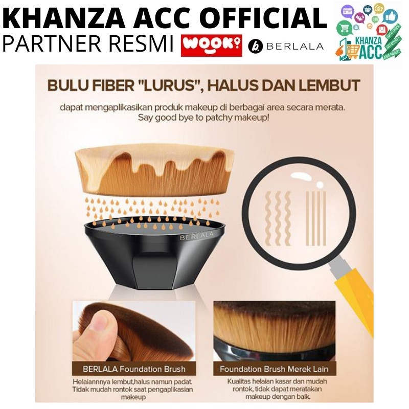 KHANZAACC BERLALA Professional Foundation Brush Bahan Halus Lembut BPOM