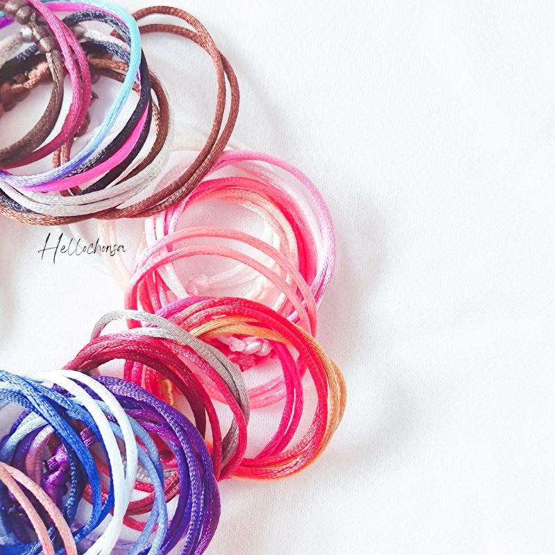 GELANG SATIN POLOS Type SLIDING Knot DIY bracelet friendship china cina shanghai shang hai sanghai sang hai