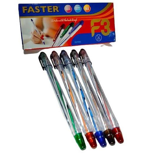 

12pcs Pulpen / Pen / Pena / Bolpen Faster F3 0.5mm ダ