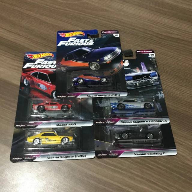 Hot Wheels Fast and Furious SET Rewind E Skyline Mazda Fairlady Nissan Hako Silvia FNF Hotwheels HW