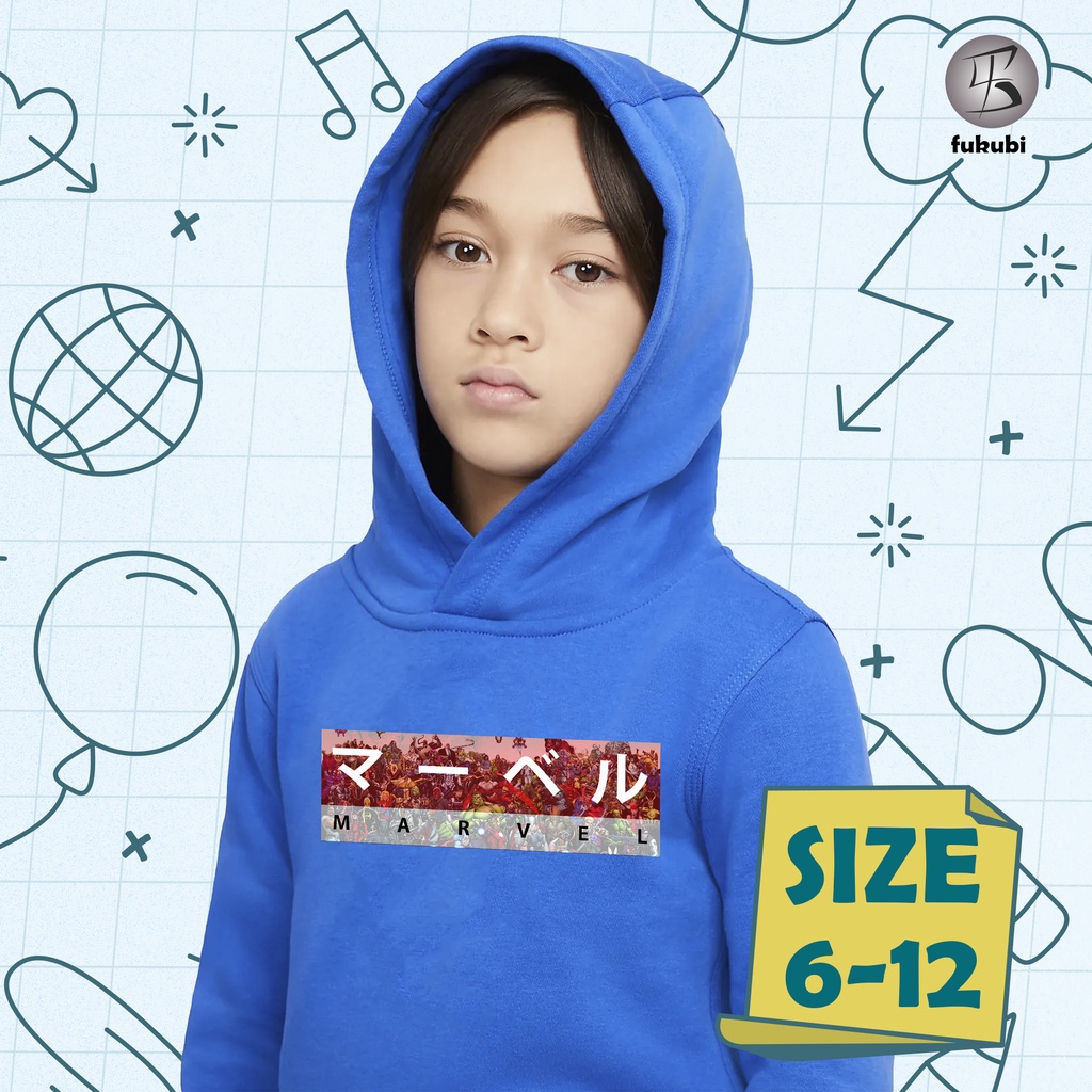 Sweater Hoodie Marvel Anak Perempuan Laki-Laki Hodie Jaket Super Hero Jumper Anak Balita Batita SD S