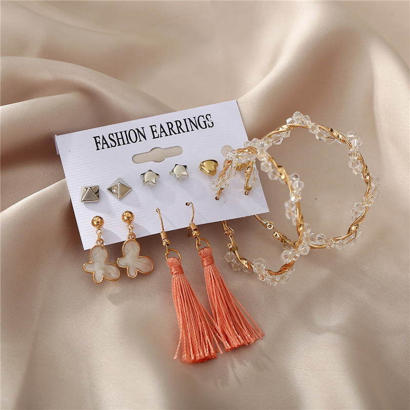 AY(CN) Ifyou Anting Tusuk Gantung Desain Kupu-Kupu Hollow Hias Mutiara Gaya Korea / Retro / Bohemian Untuk Wanita