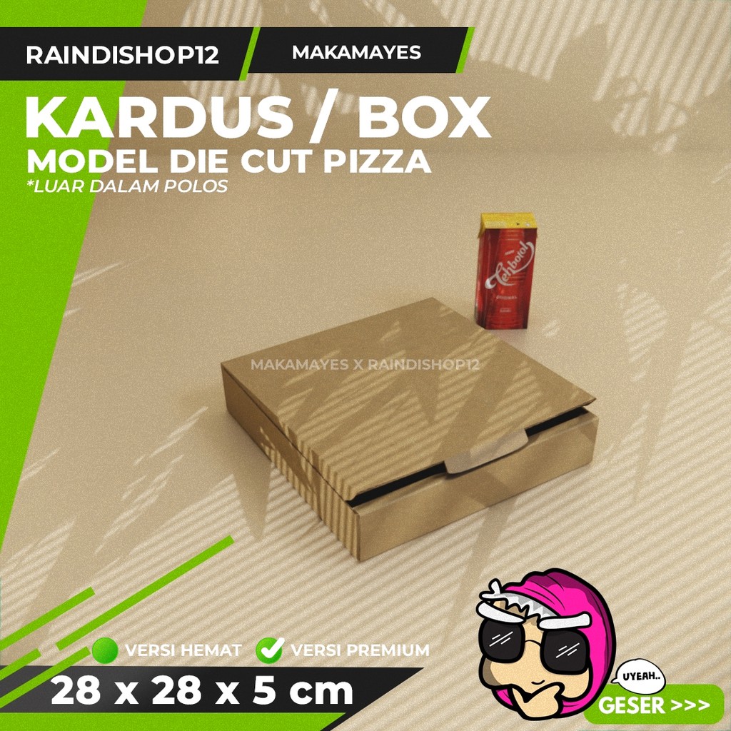 

(MIN 10 PCS) BOX 28 X 28 X 5 CM KARDUS DIE CUT PIZZA KEMASAN PACKAGING KADO