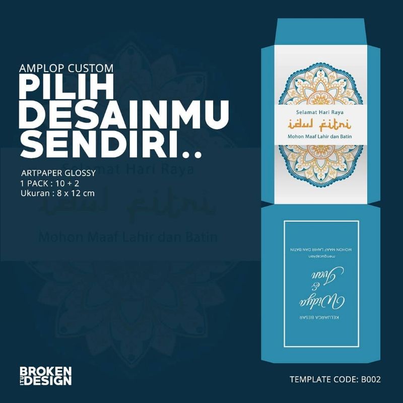 

Amplop Custom Lebaran/ Angpau Lebaran Seri B002