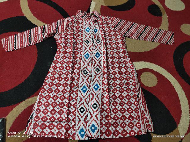Batik Solo Tunic Genes Ziggy Tali Atasan Tunik Wanita Kerja Kantor Dan Kondangan