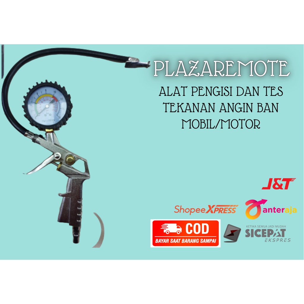 AIR BLOW GUN TEMBAKAN Kompresor Udara PREASURE GUN TIRE INFLATOR alat pengisi DAN TES TEKANAN angin ban mobil - motor Inflator 3IN1 Coupler