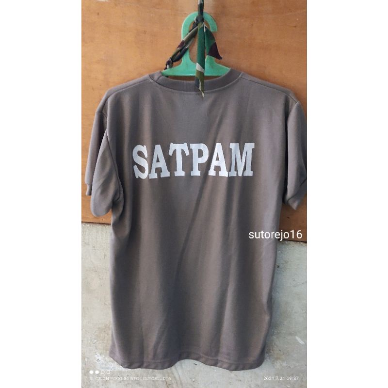 kaos satpam coklat lengan pendek