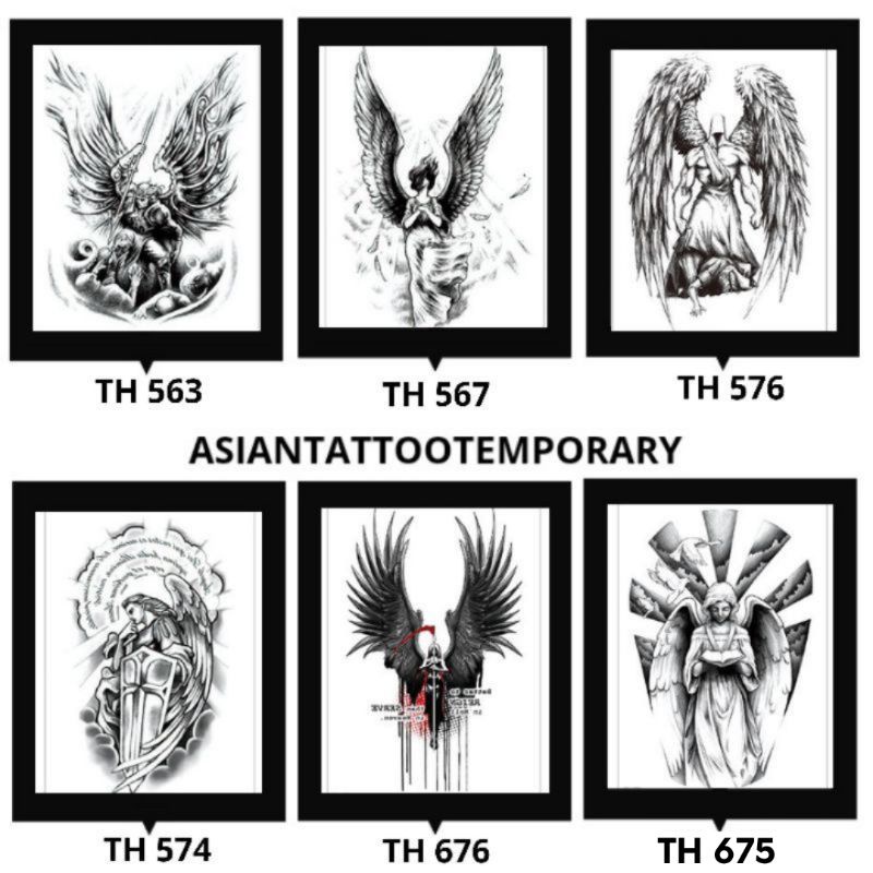 ATT LUCIFER MALAIKAT ANGEL /IBLIS BERSAYAP/MALAIKAT SAYAP /tato stiker WINGS/ASIANTATTO temporary/ ANTI AIR original tattoo