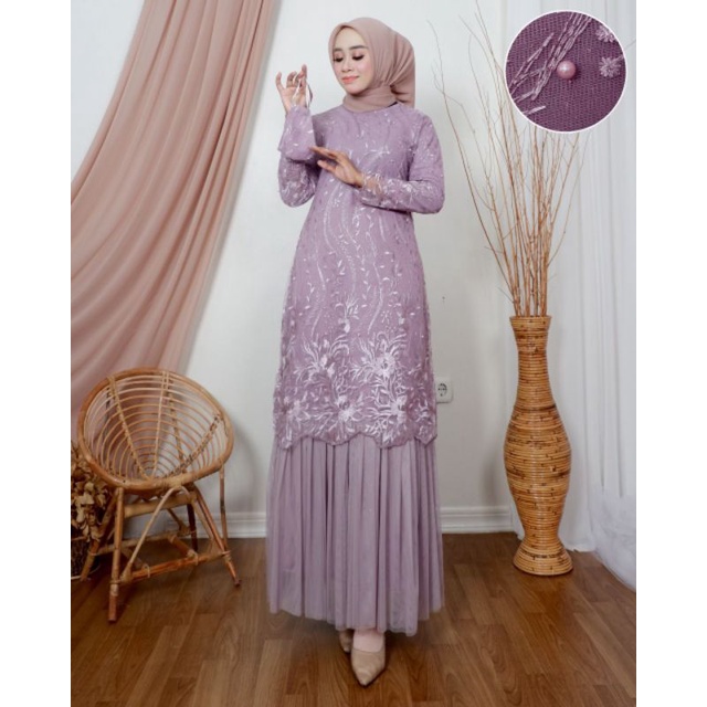 Gamis kebaya Tutu Polos / Gamis Kondangan / Gamis Pesta / Gamis Tile / Gamis / Gamis Modern / Gamis Wisuda / Gamis Lamaran