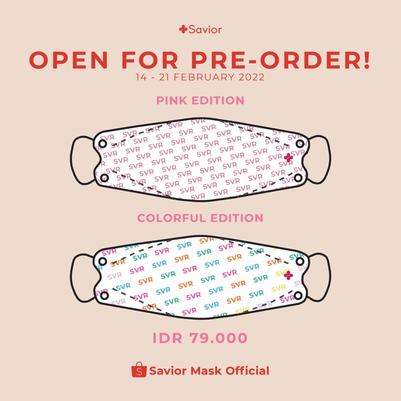 Masker medis - Limited Edition - Savior Mask Custom Series Valentine's Day - 1 Box (10 pcs)