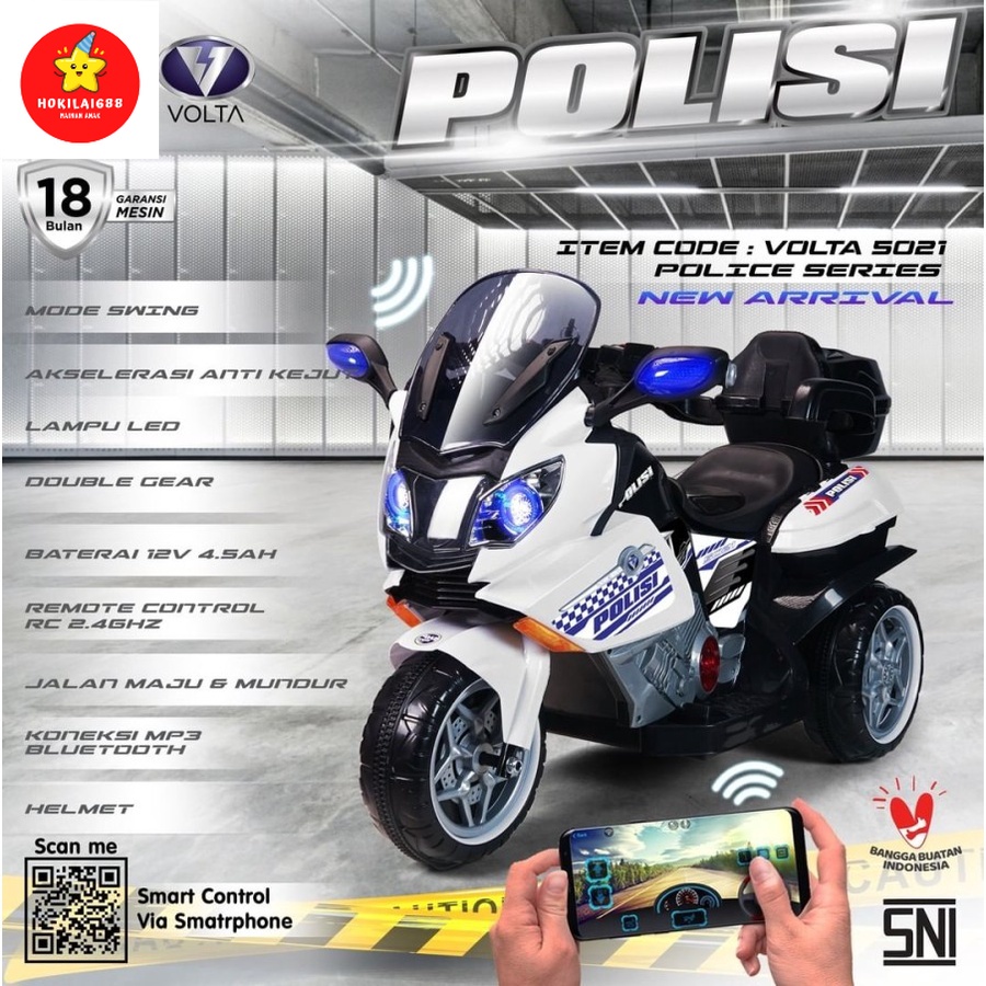 Mainan Aki Motor Polisi VOLTA 5021 SAMURAI POLICE Maenan Motoran Anak