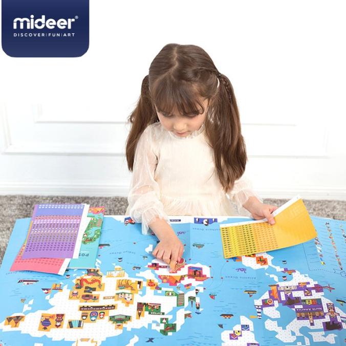 

(BISA COD) TweedyToys - Mideer Poster Sticker World Map