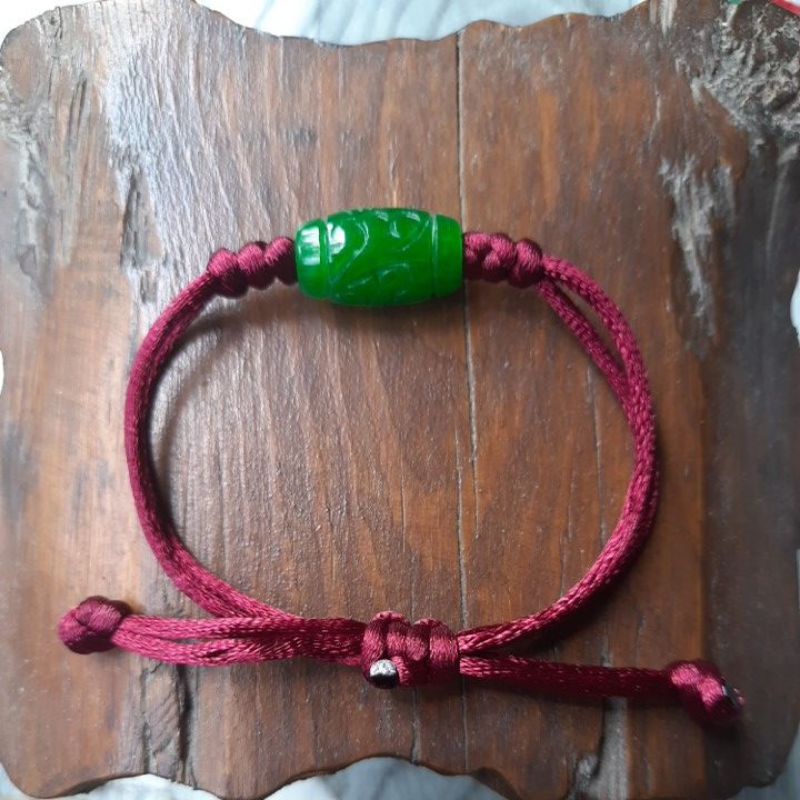 Gelang tali giok ukir/jade/giok tabung, jadeite, jasper