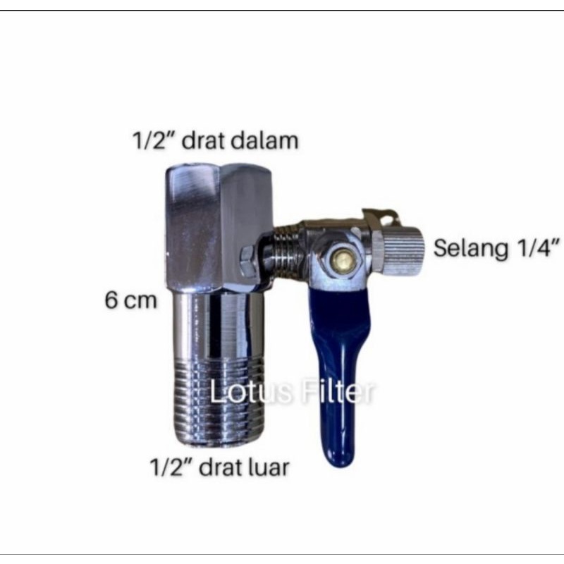 Giri Tirta - Konektor Keran Stainless 1/2 x 1/4 x 1/2 Inch Untuk Sambungan Keran dan Mesin Reverse Osmosis