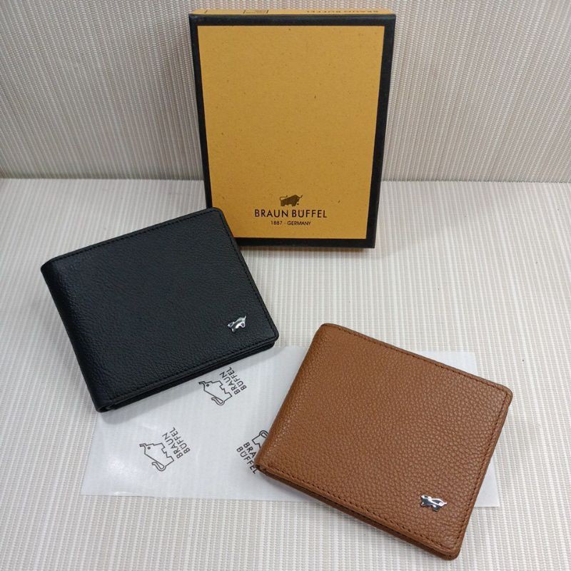 NEW !! Dompet pria Braun buffel logo kulit sapi asli