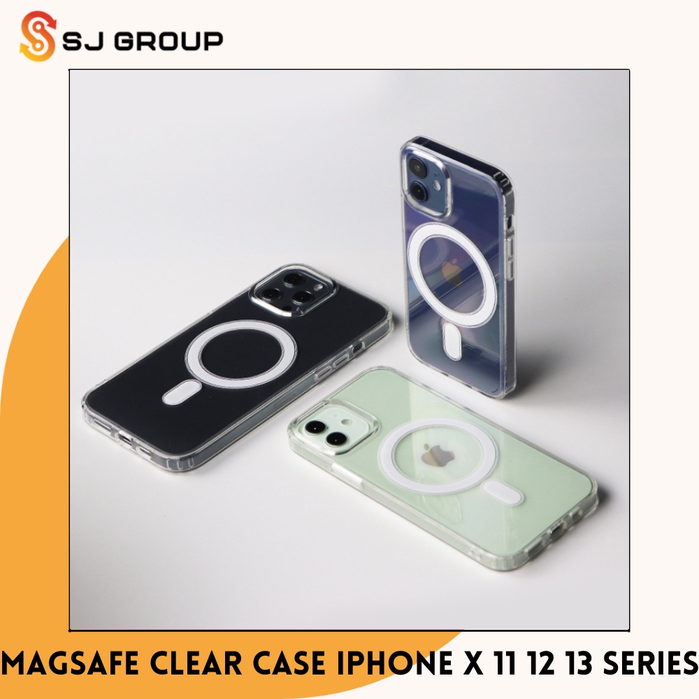 MAGSAFE CLEAR CASE IPHONE X XS 11 12 13 14 PRO MAX BENING PREMIUM CASING