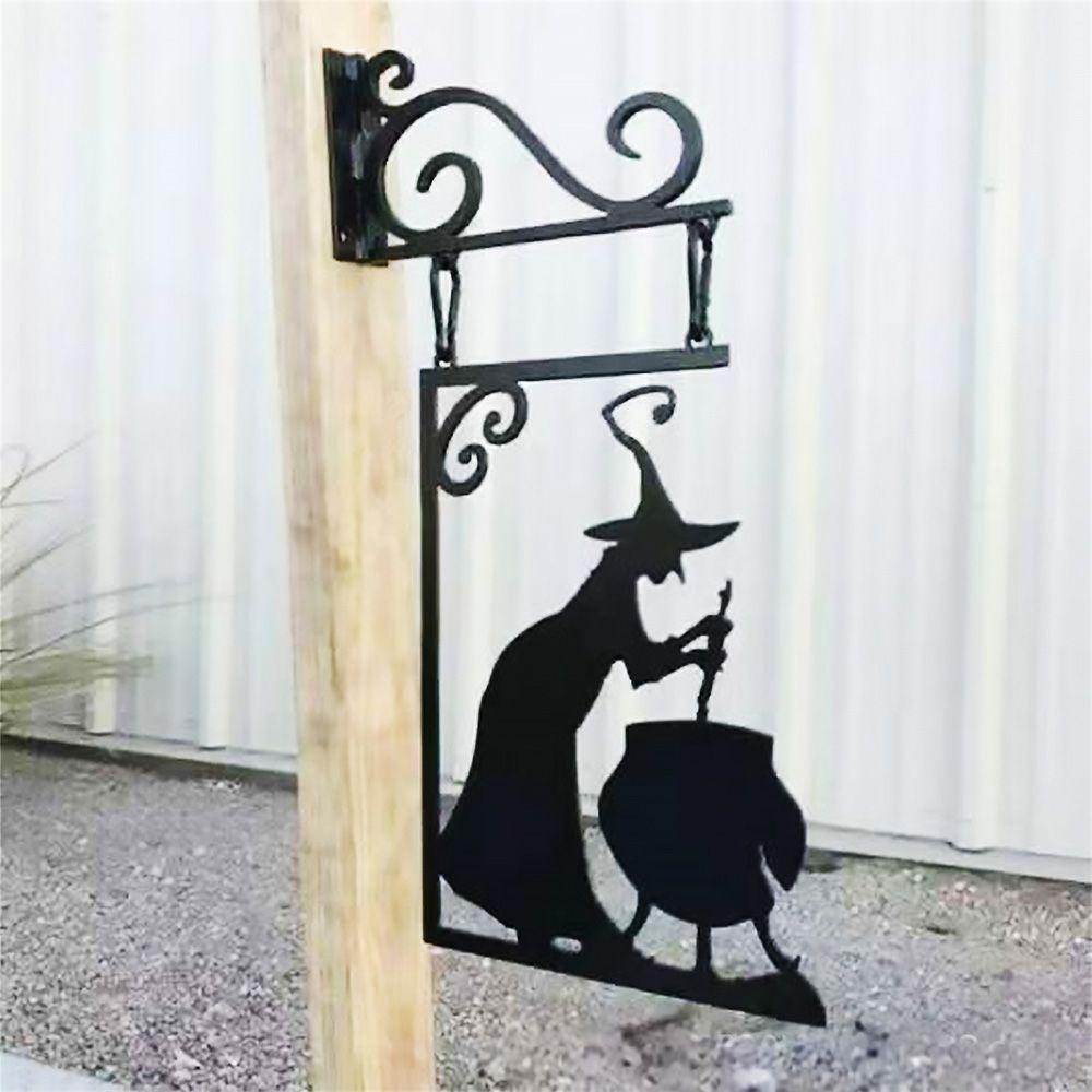 [Elegan] Tanda Penyihir Cast Iron Metal Ghosts Wall Art Ornamen Bocor Boiler Dekorasi Halloween