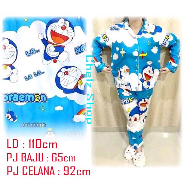 Baju Tidur Piyama Pajamas Cewek/Wanita Dewasa Motif Karakter PP