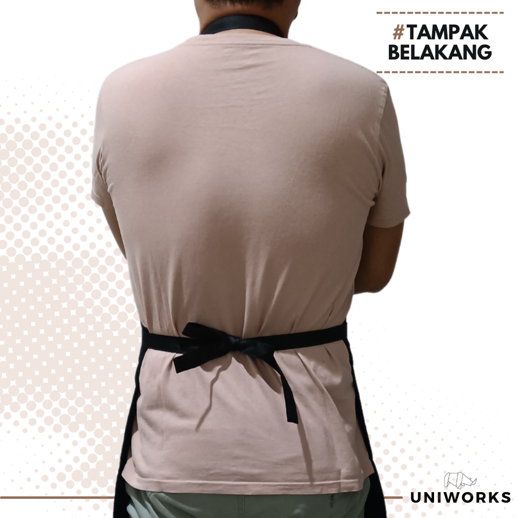 Uniworks Apron Waterproof Premium Multifungsi Seri WRTW V01 Bahan Anti Air 3 Ukuran Panjang 6 Warna