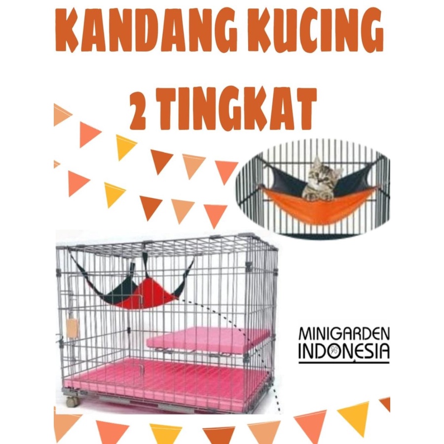 KANDANG KUCING 2 TINGKAT TOPCAT 01 KANDANG LIPAT 2 LANTAI SANGKAR