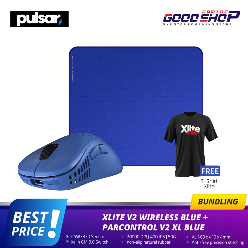 Bundling Promo XLite V2 Wireless + Paracontrol Mousepad V2 (Blue)