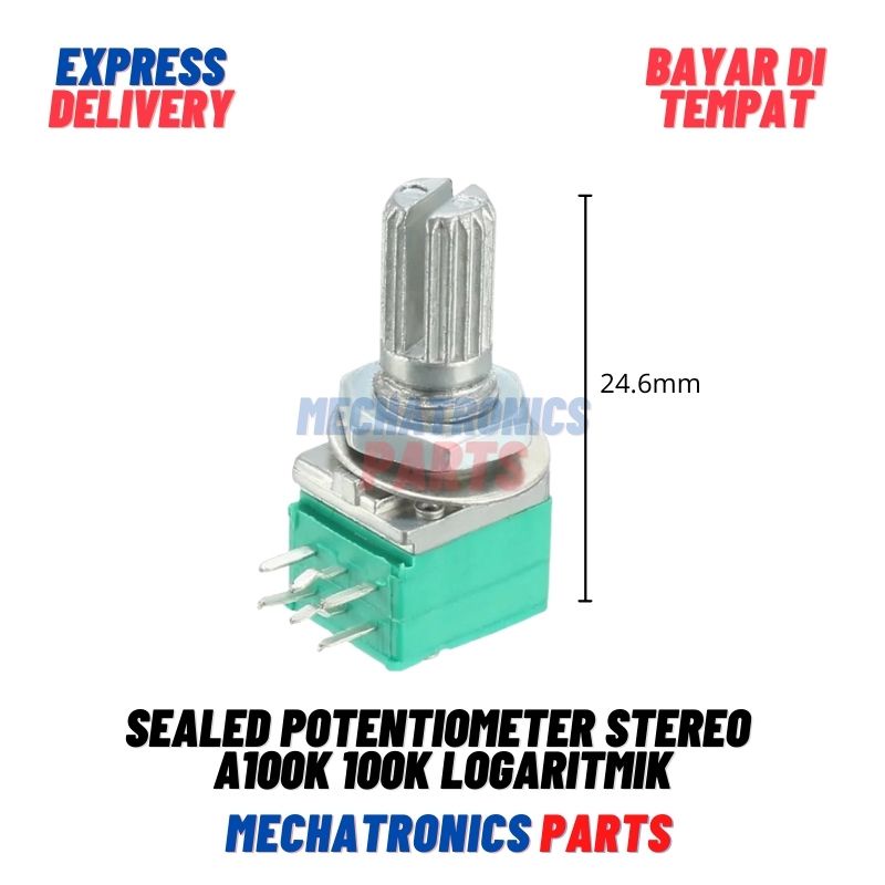 Sealed Potentiometer Potensiometer potensio Stereo A100K 100K Logaritmik