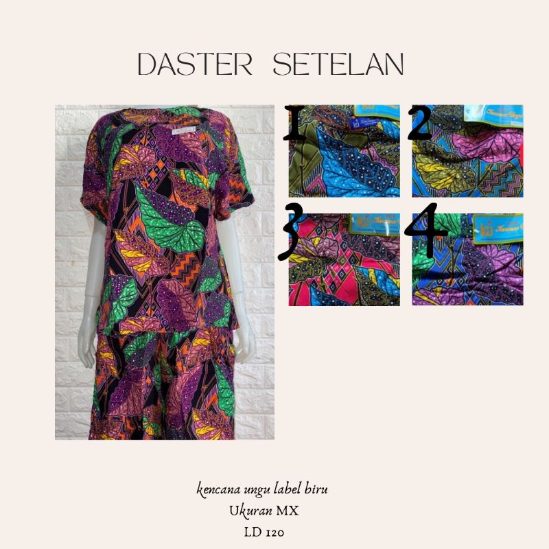 Daster Kencana Ungu Label Biru 02 | daster setelan