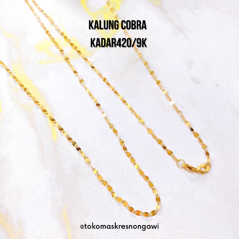 kalung emas cobra dewasa dan anak kadar 420/9k emas asli