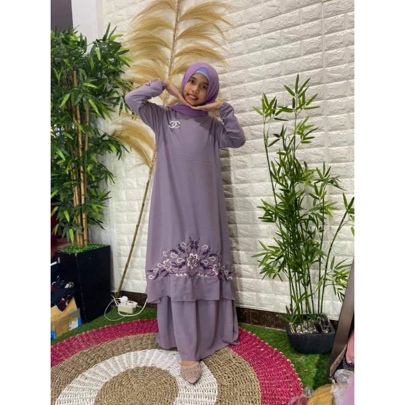 Gamis Malaysia bordir anak
