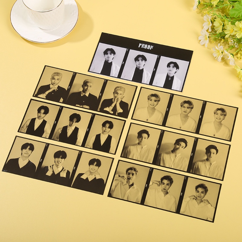 Kartu Foto JK V JIMIN JIN SUGA RM J-HOPE 3 Bentuk Kotak Bahan PVC